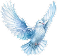 Плакат вырубка Голубь (летит вправо) А4 ФМ1-17165  (двухсторонний, в индивидуальной упаковке)