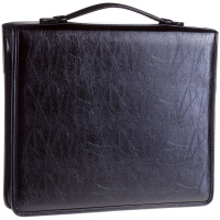 Папка деловая OfficeSpace"Astra" имп. кожзам, на молнии, кольц. зажим, с ручкой