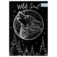 Гравюра большая серебро Волк GA4_48281