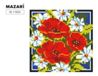 Алмазная мозаика 20*20 Букет с маками (холст на подрамнике, полная выкладка)