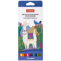 Карандаш 24 цв Hatber Colora мягкие трехгранные 063840