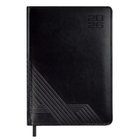 Ежедневник 2026г А5 176л Сариф черный кожзам 70218