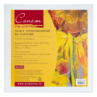 Холст на картоне 30*30 см Сонет 280 гр/м2 100% хлопок мелкое зерно DK13701-30х30