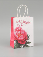 Пакет бумажный 15*21*8 С 8 марта Пион крафт 120г 10655199