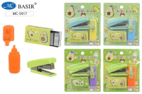 Степлер мини 10+скобы+текстмаркер Авокадо