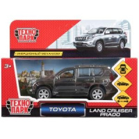 Машина технопарк 12см Toyota Prado металл, хром, двери, багажник, инерция, серебристый 268479