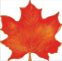 Украшение Кленовый лист красный 106*106 мм 88.625