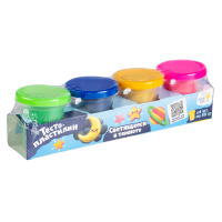 Тесто-пластилин 4 цвета по 50 гр светящееся в темноте