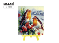 Алмазная мозаика 21*25 Зарянки (мольберт, частичная выкладка)