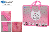 Папка А4 для тетр молния сверху с ручками пластик Ассорти