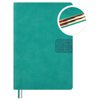 Ежедневник 2026г А6+ 176л Глосс бирюзовый кожзам 70295