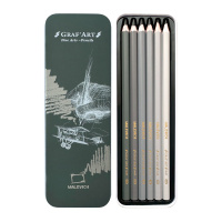 Карандаш чернограф набор 6 шт Малевичъ Graf'Art матовые графитные