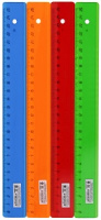 Линейка 25см пластик прозрачная цветная Л-9297