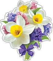 Украшение на скотче Букет нарциссов 146*106мм 8100193