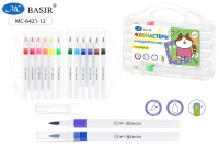 Фломастеры 12цв Basir Кошки кисть МС-6421-12