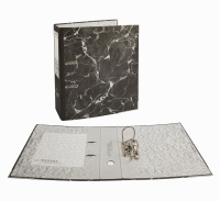 Папка арочная мрамор А4 75мм Черный Expert