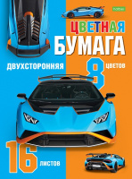 Цвет бумага А4 16л/8цв двусторон Автоспорт 28172