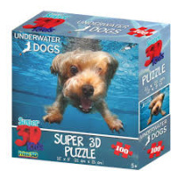Пазлы 100 деталей Лохматый подводник 3D Underwater dogs