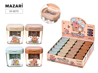 Точилка пластик контейнер 2отв Капибара М-3030