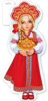 Плакат вырубка Девочка в русском костюме А3 3001505