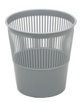 Корзина для бумаг 09 л пластик сетка серая