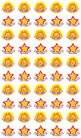 Наклейки оценки Звездочки и солнышки НМ-8111