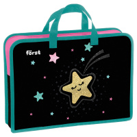 Папка А4 для тетр молния сверху с ручками Först "Stars" 34*25