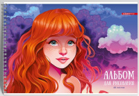 Альбом для рисования 40 л А4 гребень Девочка-весна 13561