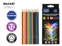 Карандаш 12 цв Mazari супермягкие 3-хгранные пластик М-7095-12