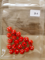Бусины пластик красные №24