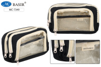 Пенал-косметичка 3 отд 20*10*9 см черный 7349