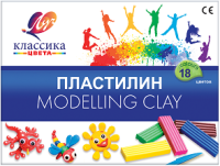 Пластилин 18 цв Классика 360гр картон упак 20С1330-08