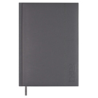 Ежедневник 2026г А5 176л Наппа серый кожзам 70229