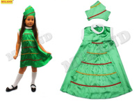 Костюм карнавальный Елочка р-р 28-30 (92-110 см. 3-5 лет; платье. кокошник)
