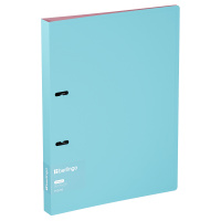 Папка А4 2 D-кольца 24 мм 0,6мм Haze голубая, карман