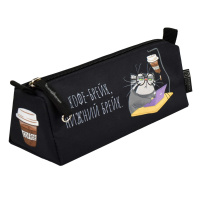 Пенал 1 отд без наполнения 20*8,5*6,5 см Серый кот 68424