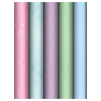Бумага упаковочная Pastel colors 70*100 глянц 5 дизайнов 66822