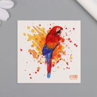 Татуировка на тело цветная Акварель Попугай Ара 6*6 см 10449455