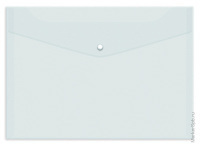 Папка-конверт А4 кнопка 180 мкм Прозрачная волокно