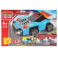 Конструктор город мастеров Спорткар 2в1 с инерцией 37 деталей 326656
