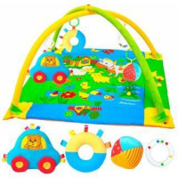 Коврик развивающий с дугами Лужайка с машинкой Мякиши 103375
