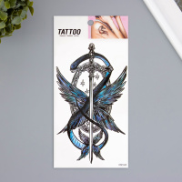 Татуировка на тело цветная Синяя змея 10*20.5см