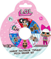 Ластик LOL набор 7шт фигурный пицца