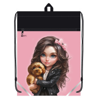 Сумка для сменной обуви 36*48 см Брюнетка с собачкой 69170