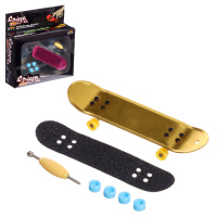 Скейт пальчиковый Фингерборд золотой трюк металл 