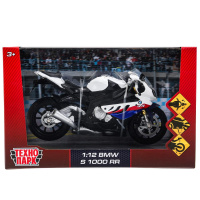 Машина технопарк 17см Мотоцикл BMW s1000rr металл вращающийся руль подвеска 382946 