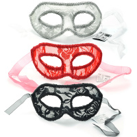 Маска карнавальная кружевная 3цв белый черный красный