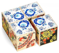 Кубики деревянные 4шт Русские Узоры