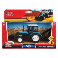 Машина технопарк 11см трактор Белорус металл синий подв элем 395040