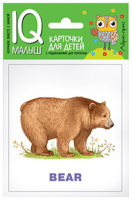 Карточки умный малыш English Зоопарк 14 цветных карточек